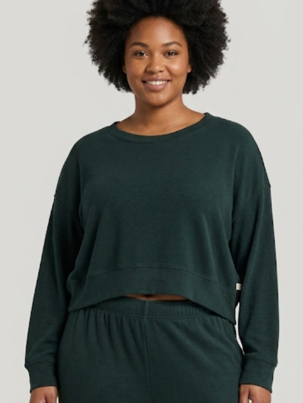 ONLY Ribbed Crewneck Long sleeve Top - Dark Green Size XL
